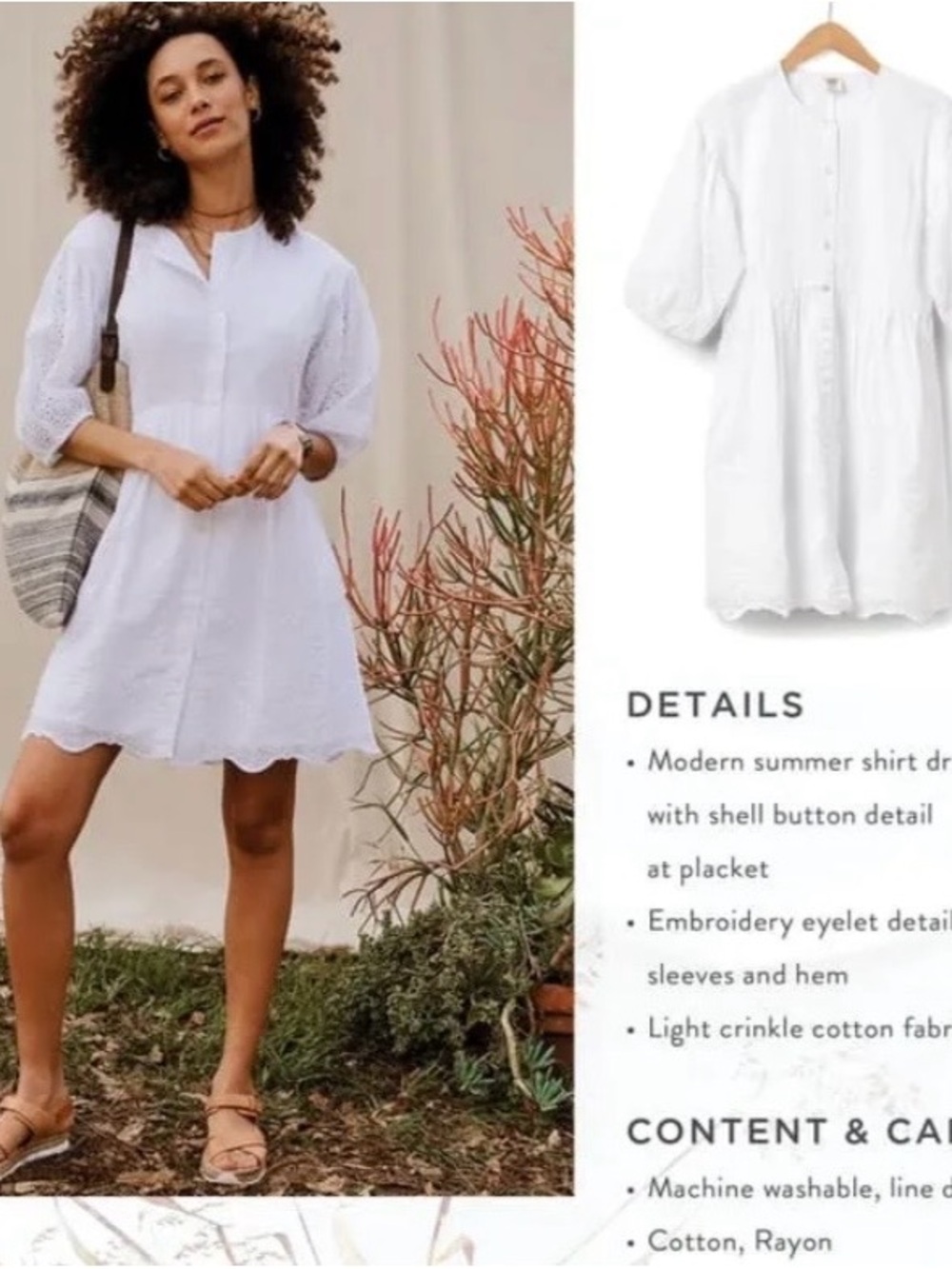 Matilda Jane Montrose White Eyelet Mini Dress Cotton Rayon